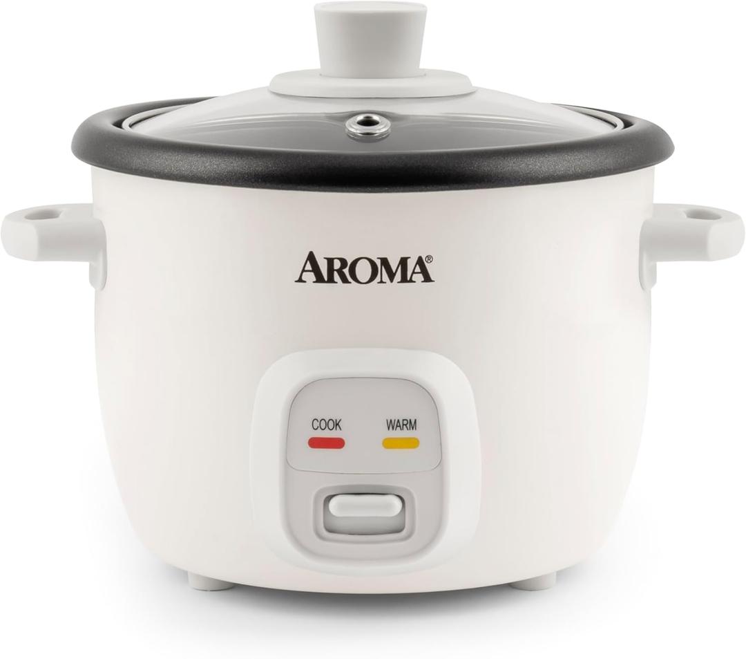 Aroma Housewares 4-Cups (Cooked) / 1Qt. Rice & Grain Cooker (ARC-302NG), White