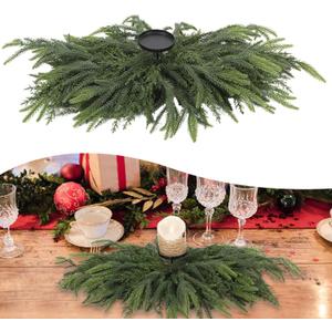 Norfolk Christmas Table Centerpieces, 31 Inch Chinese New Year Table Decorations Candle Wreath Holders,Centerpieces for Tables Door Window Chair Wall