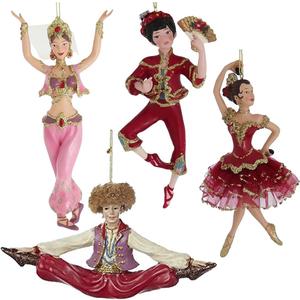 Kurt Adler Resin International Dancer Ornament Set Of 4, Christmas