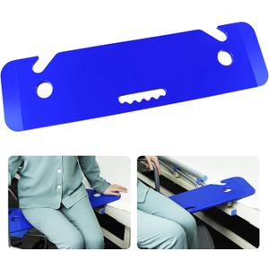 YHK Transfer Board and Slide Board, Plastic Slide Board for Transferring, Slide Assist Device for Seniors Transfer to Wheelchair, Bed, Toilet, Car, 30"*7.9"*0.55", Hold up to 440 lbs, Blue (Straight)