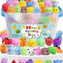 80 Pack Squishy Toys, Kawaii Party Favors for Kids 3-5, 4-8, 8-12, Treasure Box Toys for Classroom Prizes, Mini Birthday Gifts Goodie Bag Stuffers Bulk Fidget Squeeze Toy