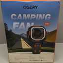 OGERY 2025 Upgraded Camping Fan, Portable Rechargeable Fan with 20000mAh Battery Powered, Stronger Wind, Stepless Speed Regulation, Fast Charging for Tent, Travel, Car, Outdoor Camping Essentials (Black&Orange)