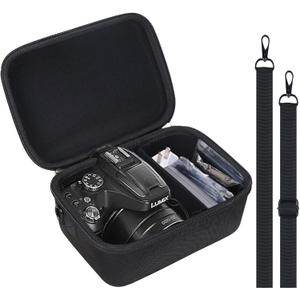 Case for Panasonic LUMIX FZ80D/FZ80/FZ70 4K Digital Camera, Camera Case Compatible with Panasonic LUMIX FZ80D Compact Camera Travel Carrying Organizer with Shoulder Strap (Case Only) (Black)