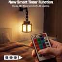 Pixelated Lantern Night Light with Timer 16 Color RGB Pixel Lantern Lamp Rechargeable Retro Pixel Decor Light with Remote & Touch Control, Hanging or Tabletop for Bedroom Desk Gaming Room Decor Gift