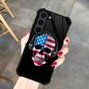 CARLOCA Compatible with Samsung S23 Plus Case,American DJ Skull Samsung Galaxy S23 Plus Cases Graphic Design Shockproof Anti-Scratch Drop Protection Case