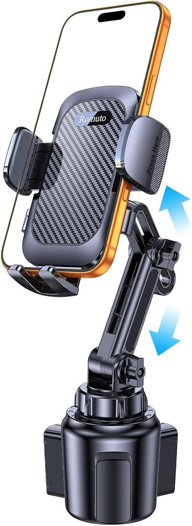 Coolpow Cup Holder Phone Holder for car, Universal Adjustable Long Neck Car Cell Phone Mount Cradle Friendly Compatible with for Truck Golf Cart iPhone Samsung Google and All 4"-7" Mothers Day