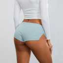 Women Sexy Micro Shorts Low Rise Stretch Fitted Booty Shorts Teen Girls Cute Lounge Shorts Sleep Pj Bottoms (Blue, S)