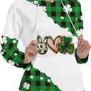 2 x TMSD Women's Mardi Gras St.Patrick's Day Long Sleeve Hoodie with Pocket (Hoodie | Peace & Love)