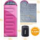 Camping Sleeping Bag, 32 Sleeping Bags for Adults Kids Teens Cold Weather Warm Sleeping Bag Winter for 3-4 Season Camping, Camping Gear Equipment, Traveling, and Outdoors
