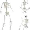 7.9ft/240cm Giant Skeleton Halloween Skeleton Life Size Skeleton Posable Skeleton Full Body Realistic Bones with Movable Joints for Halloween Outdoor Indoor Decorations