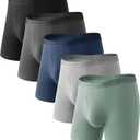 Natural Feelings Men's Underwear Viscose from Bamboo Boxer Briefs Underwear Pack for Men (2: Green Multi)