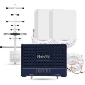 NSTCELL Cell Phone Booster for Home & Muti-Room, Up to 7000Sq. Ft,Cell Phone Signal Booster for Rural Area with 2 Indoor Panel Antennas, Boosts 5G 4G LTE for All U.S. Carriers, FCC Approved