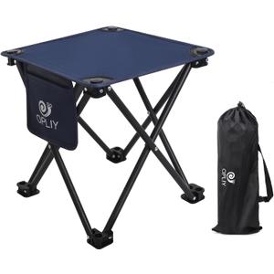 Opliy Camping Stool, Folding Small Chair Portable Camp Stool for Camping Fishing Hiking Gardening and Beach, Camping Seat with Carry Bag (Blue), L 13.5"