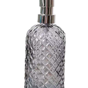 18Oz Gray Glass Soap Dispenser with Rust Proof Pump, Refillable Kitchen Soap Dis 2 Pcs