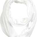 Super Soft Cotton Blend Lightweight Solid Color Multi Loop Infinity Scarves (White)