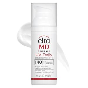 EltaMD UV Daily SPF 40 Face Sunscreen Moisturizer with Zinc Oxide, Daily Face Moisturizer with SPF, Sunscreen, 1.7 oz Pump (1.7 Ounce (Pack of 1))