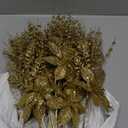 ROSELEAF 28 Pack Artificial Glitter Berry Stem Ornaments, Gold Christmas Ornaments Flower Branches Picks for Xmas Tree Decoration Gift Decor Small Vase Home Holiday Wedding Party Decor