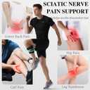 Oyakin Sciatica Pain Relief Devices Brace, Sciatic Nerve Knee Brace with Dual Adjustable Pressure Pads Targeted Compression, Sciatic Ease Calf Brace for Lower Back Pain Relief, Fits for Men and Women (Black)