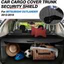 Powerty Retractable Cargo Cover for Mitsubishi Outlander 2013-2019 (Manual Liftgate), Canvas Trunk Cover Privacy Screen Rear Security Shade for Outlander Accessories(Not for Electric Liftgate)