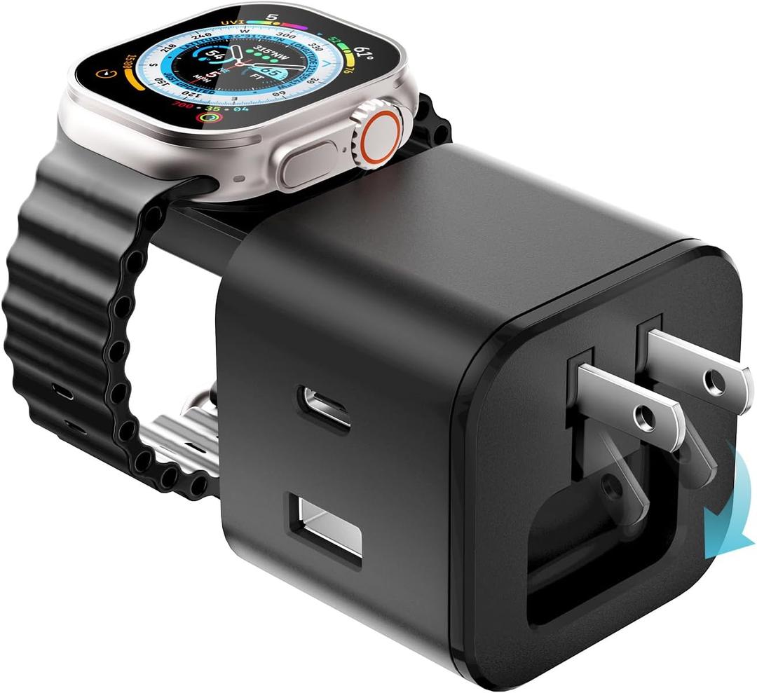 3 in 1 iWatch Charger, Multiport PD Fast Charger Block Brick Cube, USB C Wall Power Adapter for iPhone 12/13/14/15/16/Pro Max, XS/XR/X, Ipad Pro, Samsung Galaxy & More