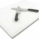 Commercial Grade Plastic Cutting Board with Juice Groove - 18 x 12 Inch for Carving Meat, Grilling, BBQ - 1/2" Thick White HDPE Poly for Food Service