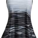 Arolina Tankini Swimsuits for Women Tummy Control Two Piece Bathing Suits Flowy Swim Tops with Boy Shorts (18 Plus, White-black Gradient)