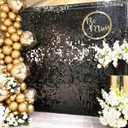 COKAOBE Black Shimmer Wall Backdrop, 24PCS Square Sequin Shimmer Backdrop Panel, Photo Backdrops for Birthday, Anniversary, Wedding, Graduation & Bachelorette Party Decoration