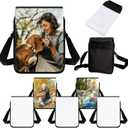 10 Pcs Sublimation Bags Blanks Sublimation Sport Bag Sublimation Shoulder Bag Sublimation Crossbody Bag DIY Sublimation Bags for Adults Children Father's Day Gifts