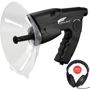 HAUSBELL Parabolic Listening Device for Kids  Bionic Ear Electronic Nature Explorer, 8x Monocular, Adjustable Volume, Includes Headphone, Fun Outdoor Nature Sound Observation Tool, Ideal for Ages 5-9 (Black-headphone Included)