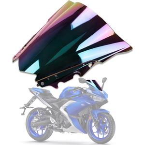 PSLER Windshield Windscreen Double Bubble for YZF R3 R25 2014-2018 2014 2015 2016 2017 2018(Iridium)