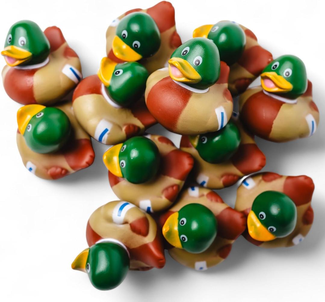 Mallard Rubber Duckies - Rubber Duck Bath Toys and Jeep Ducks (12 Pack)