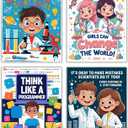 CNTG Design Motivational STEM Posters – Set of 4, 8x10 Inch Unframed Wall Art – Inspirational Science & Programming Quotes for Classroom, Study Room, or Office Decor (STEM Learning)