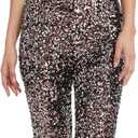 Dress The Population Women's Charlie Plunging Sequin Sleeveless Jumpsuit (Medium, Gunmetal Multi)