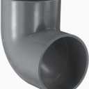 uxcell 1pcs 3" 90 Degree Elbow Pipe Fittings, Furniture Construction Grade 2-Way 90 Degree Elbow PVC Corner Adapter for DIY Construction Furniture Garden Shelf Connection, Grey