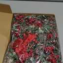 Dingion 6 Pcs 6" Christmas Mini Cabinet Wreaths for Kitchen with Ribbon Bows Red Berry Small Window Wreath for Window Door Farmhouse Christmas Party Decorations (Stylish Style)