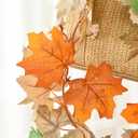 SUQ I OME Fall Maple Leaf with Pumpkin Garlands forHalloween Thanksgiving Day Party Art Decor (6 feet-1 pack)