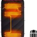 KingCamp Sleeping Bag for Adults, Cold Weather & Warm Extra Wide Big & Tall XL Portable Waterproof Flannel Sleeping Bags, Essentials Gear Accessories for Camping Backpacking Hiking Indoor & Outdoor (86.6" x 39.4", Heated Black)