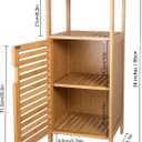 Bamboo Bathroom Storage Cabinet, Freestanding Floor Cabinet with Single Door for Living Room, Bedroom, Hallway, Kitchen