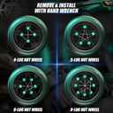 32pcs M14x1.5 Lug Nuts Spline Black, 14x1.5 Aftermarket Wheel Lug Nuts for F150 F250 F350 Silverado Sierra Ram 2500 3500 with 1 Socket Keys Long Extended