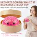 1PCS Glitter Squishy Toys, Dumpling Stress Balls for Kids and Adults 3.94" Sensory Squishy Sugar Ball, Dumpling Squeeze Toys, Kawaii Stress Toy for Autism, Unique Adorable Stress Relief Gifts (Blue)