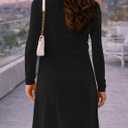 Womens 2026 Velvet Cowl Neck Long Sleeve Mini Dress - Elegant Christmas Party Cocktail Dress for Fall Winter (Black, L)
