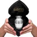 Trupoint Memorials Small Urns for Human Ashes Keepsake, Decorative Mini Cremation Urn for Adult Men and Women, Small White with Velvet Heart Box