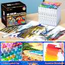AenArt Alcohol Markers, 80 Color Dual Tip Art Drawing Markers, Artist Pens with Organizing Case for Adult Drawing Coloring Sketching（White Barrel）