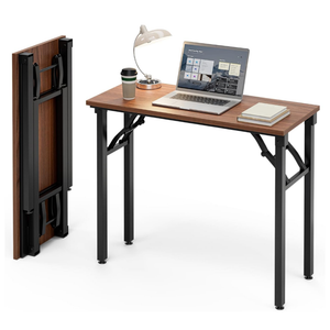 Frylr Small Folding Computer Desk – Portable 35.8 Inch Foldable Laptop Table, Collapsible and Compact for Easy Storage and Fast Setup, Lightweight for Small Spaces, Craft and Study Use, Dark Walnut Frylr Small Folding Computer Desk – Portable 35.8 Inch Foldable Laptop Table, Collapsible and Compact for Easy Storage and Fast Setup, Lightweight for Small Spaces, Craft and Study Use, Dark Walnut