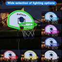 Solar Power Trampoline Basketball Hoop with Led Lights, Easy to Install Basketball Hoop Fit for 25mm Straight Pole & Curved Pole Outdoor Trampoline, Trampoline Basketball with Ball & Pump