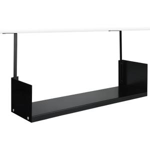 Office Cubicle Shelf Storage Organizer Hanging File Organizer Cubicle Hanging Shelf Accessories Storage Bookshelf with Hooks for Home Desk (24", Black)