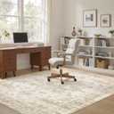Washable Area Rugs 7x9, Soft Large 7x9 Rugs for Living Room Non-Slip Vintage Beige Indoor Carpet Stain Resistant Rugs for Dining Room Bedroom Nursery Kid & Pet Friendly