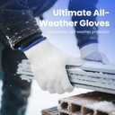 Cotton Knitted Grip Work Gloves, 12 Pairs Bulk Packaging, Thickened, for Handling, Driving, Home & Yard Cleaning, Sanding, Painting, Constructing, Decorating, Repairing, Cooking (White)