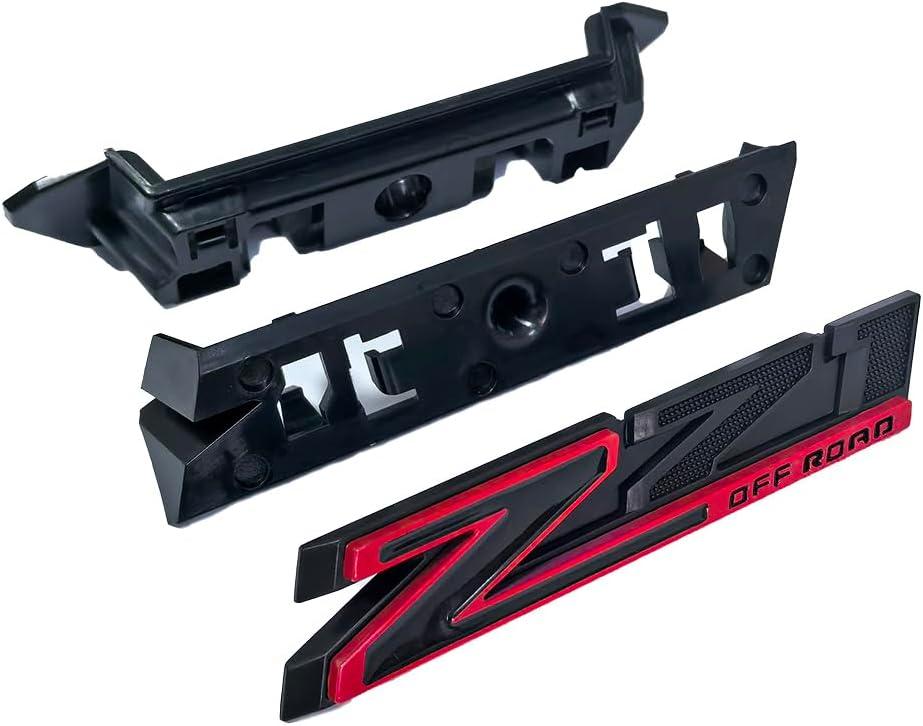 1 Grille Z71 Off Road Front Emblem 3D Badge Compatible with 2019-2025 Silverado Tahoe Suburban RST 1500 HD 2500 HD 3500HD 84384428 Offroad (Redline)