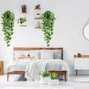 BLEUM CADE Fake Hanging Plants, 4pcs Artificial Pothos Vines Greenery for Wall Home Living Room Office Indoor Outdoor Decor (No Baskets)